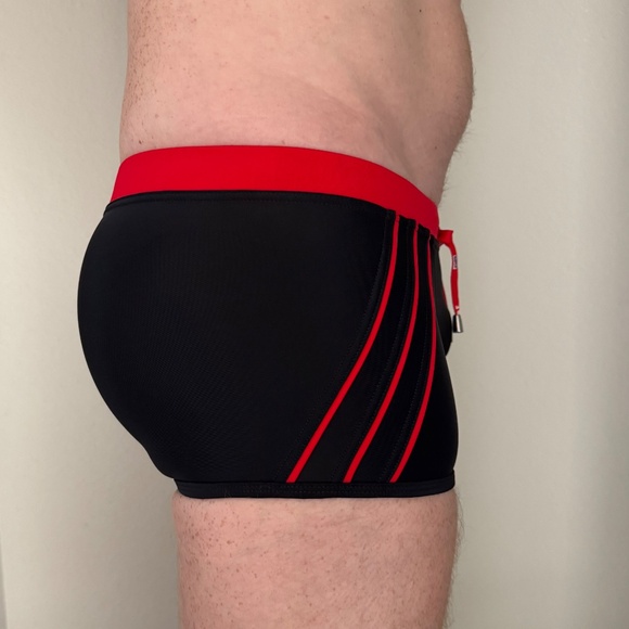 2 TRIBE Swim Trunks - Black/Red & Blue/Neon - Small - Picture 5 of 6